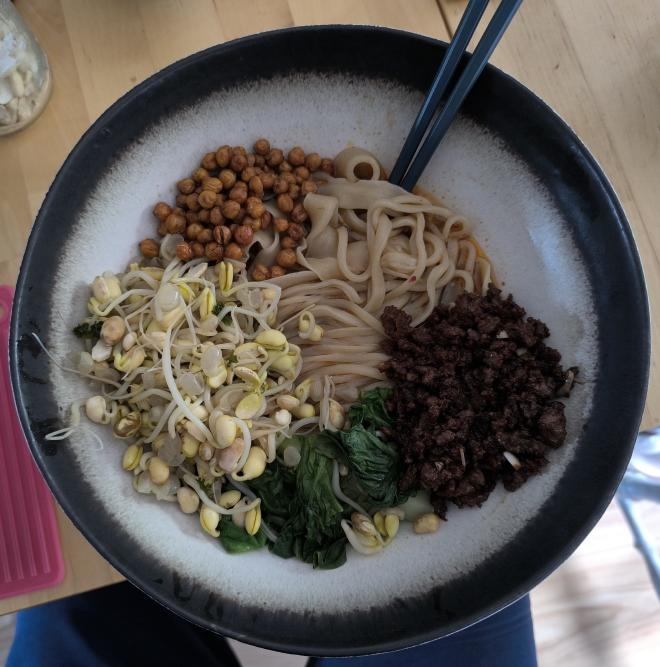 Noodles in the bowl!